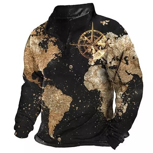 Men's Zip Up Sweatshirt Pullover Quarter Zipper Sweatshirt Black Half Zip Map Graphic Prints Zipper Print Daily Sports 3D Print Basic Designer Casual Spring Fall Clothing Apparel Hoodies
Men's Zip Up Sweatshirt Pullover Quarter Zipper Sweatshirt Black Half Zip Map Graphic Prints Zipper Print Daily Sports 3D Print Basic Designer Casual Spring Fall Clothing Apparel Hoodies