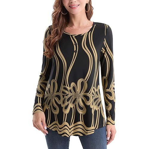 baishenggt túnica feminina outono manga longa blusa casual estampada floral camisas de botão
baishenggt túnica feminina outono manga longa blusa casual estampada floral camisas de botão