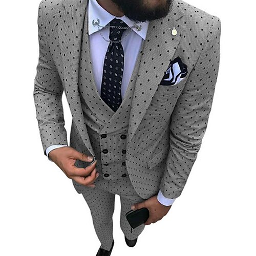 Silver Black Green Men's Wedding Suits 3 Piece Dot Standard Fit Single Breasted One-button 2022
Silver Black Green Men's Wedding Suits 3 Piece Dot Standard Fit Single Breasted One-button 2022