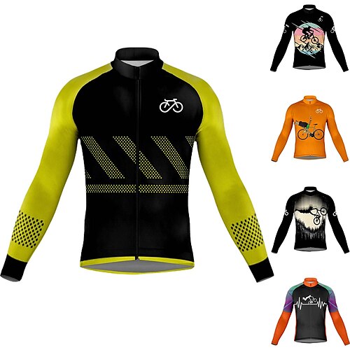 21Grams Men's Cycling Jersey Long Sleeve Bike Top with 3 Rear Pockets Mountain Bike MTB Road Bike Cycling Breathable Quick Dry Moisture Wicking Reflective Strips Black / Orange Black Orange Polka Dot
21Grams Men's Cycling Jersey Long Sleeve Bike Top with 3 Rear Pockets Mountain Bike MTB Road Bike Cycling Breathable Quick Dry Moisture Wicking Reflective Strips Black / Orange Black Orange Polka Dot