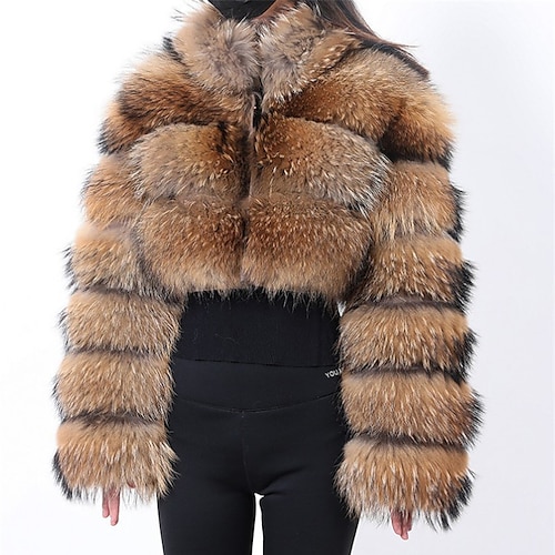 

Women's Faux Fur Coat Warm Breathable Outdoor Daily Wear Vacation Going out Zipper Faux Fur Trim Zipper Stand Collar Chic & Modern Lady Comfortable Street Style Solid Color Regular Fit Outerwear Long