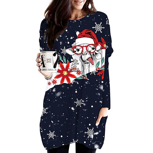 Women's Casual Dress T Shirt Dress Tee Dress Shift Dress Mini Dress Green Black Blue Long Sleeve Animal Pocket Winter Fall Autumn Crew Neck Christmas Daily Vacation Loose Fit 2022 S M L XL XXL
Women's Casual Dress T Shirt Dress Tee Dress Shift Dress Mini Dress Green Black Blue Long Sleeve Animal Pocket Winter Fall Autumn Crew Neck Christmas Daily Vacation Loose Fit 2022 S M L XL XXL