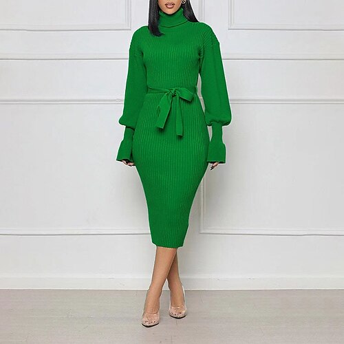 Women's Sweater Dress Bodycon Sheath Dress Midi Dress Green Yellow Orange Long Sleeve Pure Color Lace up Winter Fall Autumn Turtleneck Modern Date Vacation 2022 S M L XL XXL 3XL
Women's Sweater Dress Bodycon Sheath Dress Midi Dress Green Yellow Orange Long Sleeve Pure Color Lace up Winter Fall Autumn Turtleneck Modern Date Vacation 2022 S M L XL XXL 3XL