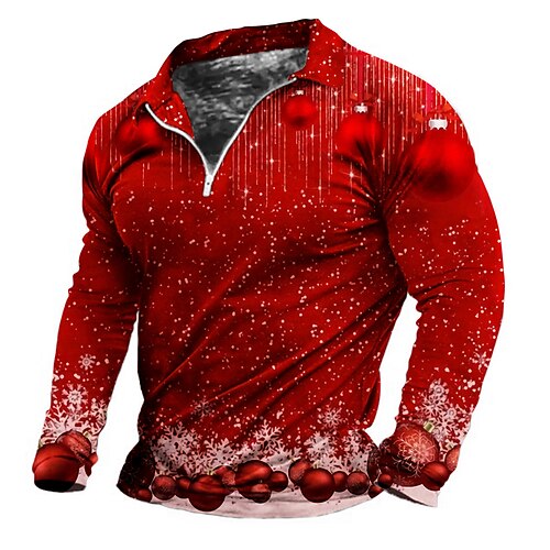 Men's Polo Shirt Golf Shirt Graphic Prints Snowflake Turndown Blue Wine 3D Print Christmas Street Long Sleeve Zipper Print Clothing Apparel Fashion Designer Casual Soft
Men's Polo Shirt Golf Shirt Graphic Prints Snowflake Turndown Blue Wine 3D Print Christmas Street Long Sleeve Zipper Print Clothing Apparel Fashion Designer Casual Soft