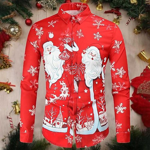 Men's Christmas Shirt Other Prints Santa Claus Long Sleeve Tops Simple Button Down Collar A
Men's Christmas Shirt Other Prints Santa Claus Long Sleeve Tops Simple Button Down Collar A