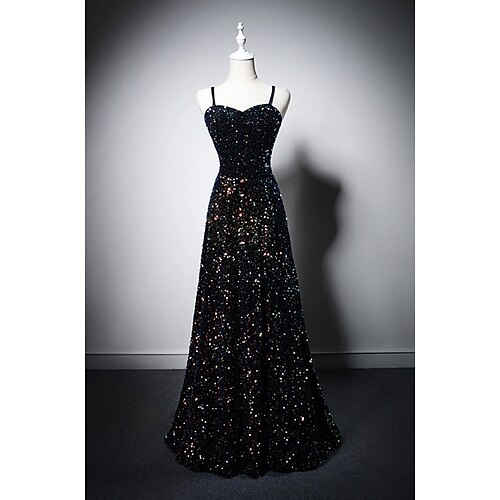 A-Line Evening Gown Sexy Dress Formal Floor Length Sleeveless Spaghetti Strap Sequined with Beading Sequin 2022
A-Line Evening Gown Sexy Dress Formal Floor Length Sleeveless Spaghetti Strap Sequined with Beading Sequin 2022