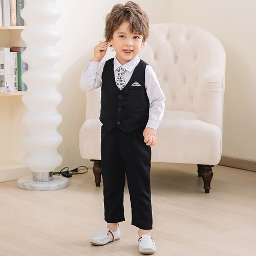3 Pieces Toddler Boys Shirt & Pants Outfit Solid Color Long Sleeve Set Party Fashion Cool Winter Fall 3-7 Years Black
3 Pieces Toddler Boys Shirt & Pants Outfit Solid Color Long Sleeve Set Party Fashion Cool Winter Fall 3-7 Years Black