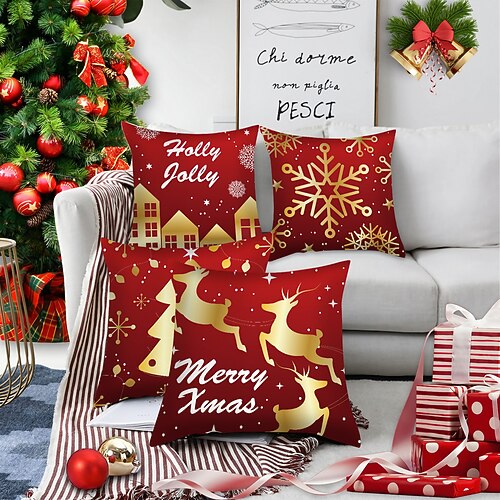 Christmas Double Side Throw Pillow Cover 4PC Soft Decorative Square Cushion Case Pillowcase for Bedroom Livingroom Sofa Couch Chair Superior Quality Machine Washable
Christmas Double Side Throw Pillow Cover 4PC Soft Decorative Square Cushion Case Pillowcase for Bedroom Livingroom Sofa Couch Chair Superior Quality Machine Washable