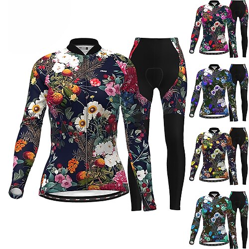 21Grams Women's Cycling Jersey with Tights Long Sleeve Mountain Bike MTB Road Bike Cycling Black Green Purple Graphic Floral Botanical Bike Thermal Warm 3D Pad Warm Breathable Quick Dry Sports
21Grams Women's Cycling Jersey with Tights Long Sleeve Mountain Bike MTB Road Bike Cycling Black Green Purple Graphic Floral Botanical Bike Thermal Warm 3D Pad Warm Breathable Quick Dry Sports