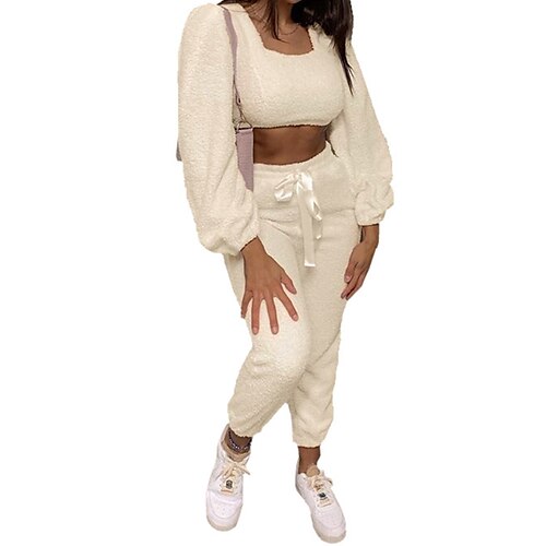 Women's Loungewear Sets Pure Color Fashion Comfort Soft Home Street Vacation Cotton Warm Breathable Crew Neck Long Sleeve Sweater Pant Elastic Waist Fall Spring Black Army Green
Women's Loungewear Sets Pure Color Fashion Comfort Soft Home Street Vacation Cotton Warm Breathable Crew Neck Long Sleeve Sweater Pant Elastic Waist Fall Spring Black Army Green