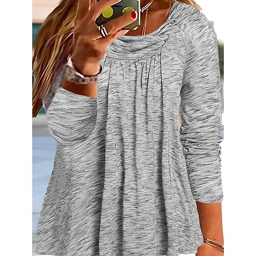 Women's Plus Size Tops Blouse Shirt Solid Color Ruched 3/4 Length Sleeve Crew Neck Basic Casual Daily Vacation Cotton Winter Fall Gray
Women's Plus Size Tops Blouse Shirt Solid Color Ruched 3/4 Length Sleeve Crew Neck Basic Casual Daily Vacation Cotton Winter Fall Gray