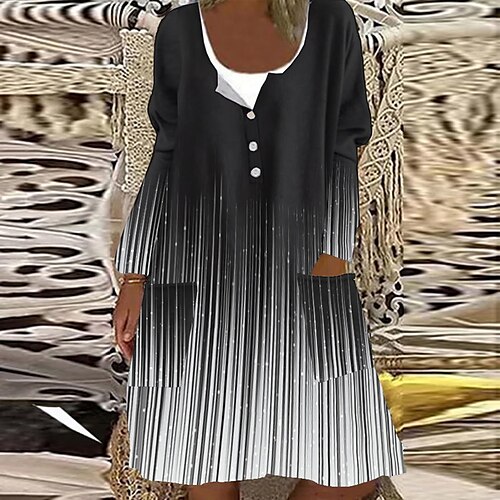 Women's Casual Dress Shift Dress Mini Dress Gray Long Sleeve Ombre Button Winter Fall Spring U Neck Stylish Vacation Weekend 2022 S M L XL XXL 3XL
Women's Casual Dress Shift Dress Mini Dress Gray Long Sleeve Ombre Button Winter Fall Spring U Neck Stylish Vacation Weekend 2022 S M L XL XXL 3XL