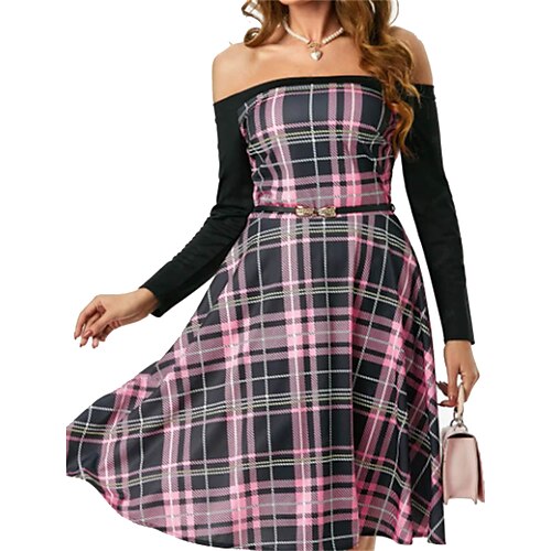 Women's Sheath Dress Midi Dress Green Pink Grey Long Sleeve Plaid Patchwork Winter Fall Autumn Off Shoulder Fashion Daily Vacation 2022 S M L XL 2XL
Women's Sheath Dress Midi Dress Green Pink Grey Long Sleeve Plaid Patchwork Winter Fall Autumn Off Shoulder Fashion Daily Vacation 2022 S M L XL 2XL