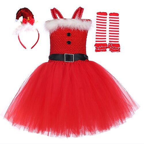 Toddler Girls' Christmas Party Dress Solid Color A Line Dress Dress Performance Crew Neck Sleeveless Active Dress 3-7 Years Winter Red
Toddler Girls' Christmas Party Dress Solid Color A Line Dress Dress Performance Crew Neck Sleeveless Active Dress 3-7 Years Winter Red