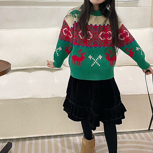 Kids Girls' Christmas Sweater Ugly School Long Sleeve Fashion 7-13 Years Fall Green
Kids Girls' Christmas Sweater Ugly School Long Sleeve Fashion 7-13 Years Fall Green