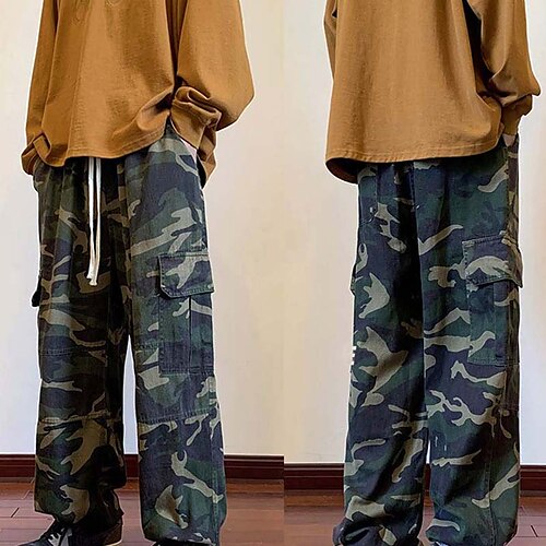 Men's Cargo Pants Trousers Drawstring Elastic Waist Multi Pocket Camouflage Casual Daily Streetwear Chic & Modern Camouflage Inelastic
Men's Cargo Pants Trousers Drawstring Elastic Waist Multi Pocket Camouflage Casual Daily Streetwear Chic & Modern Camouflage Inelastic