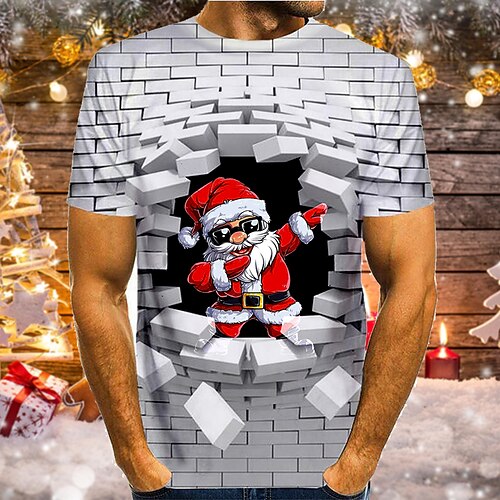 Men's Tee T shirt Tee 3D Print Graphic 3D Santa Claus Animal Round Neck Christmas Daily Print Short Sleeve Tops White
Men's Tee T shirt Tee 3D Print Graphic 3D Santa Claus Animal Round Neck Christmas Daily Print Short Sleeve Tops White