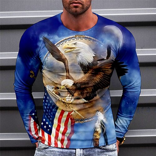 Men's T shirt Tee Graphic Prints Eagle National Flag Crew Neck Green Blue Orange 3D Print Outdoor Street Long Sleeve Print Clothing Apparel Basic Sports Designer Casual
Men's T shirt Tee Graphic Prints Eagle National Flag Crew Neck Green Blue Orange 3D Print Outdoor Street Long Sleeve Print Clothing Apparel Basic Sports Designer Casual