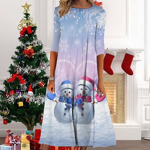 Women's Christmas Casual Dress Shift Dress Midi Dress Midi Dress Black Blue Light Blue 3/4 Length Sleeve Snowman Ruched Winter Fall Autumn Round Neck Fashion Daily 2022 S M L XL XXL 3XL
Women's Christmas Casual Dress Shift Dress Midi Dress Midi Dress Black Blue Light Blue 3/4 Length Sleeve Snowman Ruched Winter Fall Autumn Round Neck Fashion Daily 2022 S M L XL XXL 3XL
