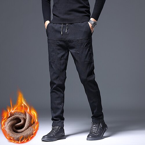 Men's Fleece Pants Winter Pants Trousers Casual Pants Pocket Drawstring Elastic Waist Solid Color Comfort Warm Casual Daily Going out Cotton Blend Stylish Simple Black Grey Micro-elastic
Men's Fleece Pants Winter Pants Trousers Casual Pants Pocket Drawstring Elastic Waist Solid Color Comfort Warm Casual Daily Going out Cotton Blend Stylish Simple Black Grey Micro-elastic
