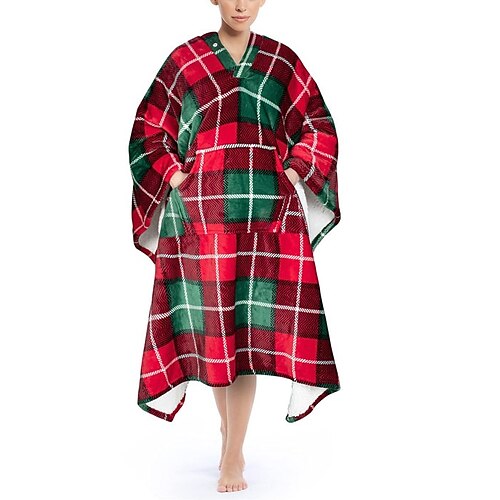 Women's Couple's Christmas Pajamas Nightgown Wearable Blanket Winter Hoodie Blanket Grid / Plaid Milk Cow Comfort Oversized Plush Home Bed Fleece Warm Hoodie Long Sleeve Pocket Fall Red black Black
Women's Couple's Christmas Pajamas Nightgown Wearable Blanket Winter Hoodie Blanket Grid / Plaid Milk Cow Comfort Oversized Plush Home Bed Fleece Warm Hoodie Long Sleeve Pocket Fall Red black Black