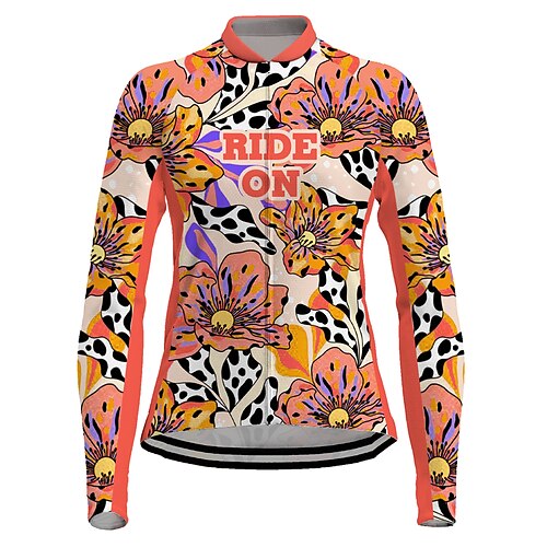 21Grams Women's Cycling Jersey Long Sleeve Bike Jersey Top with 3 Rear Pockets Mountain Bike MTB Road Bike Cycling Breathable Quick Dry Moisture Wicking Reflective Strips Orange Floral Botanical
21Grams Women's Cycling Jersey Long Sleeve Bike Jersey Top with 3 Rear Pockets Mountain Bike MTB Road Bike Cycling Breathable Quick Dry Moisture Wicking Reflective Strips Orange Floral Botanical