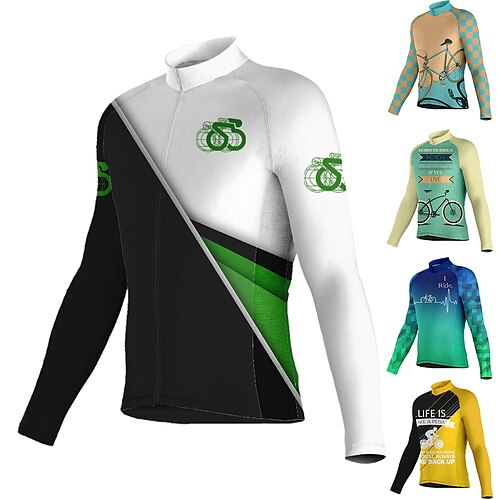 Men's Cycling Jersey Long Sleeve Bike Jersey Top with 3 Rear Pockets Mountain Bike MTB Road Bike Cycling Breathable Quick Dry Moisture Wicking Reflective Strips Black Green Yellow Color Block Spandex
Men's Cycling Jersey Long Sleeve Bike Jersey Top with 3 Rear Pockets Mountain Bike MTB Road Bike Cycling Breathable Quick Dry Moisture Wicking Reflective Strips Black Green Yellow Color Block Spandex
