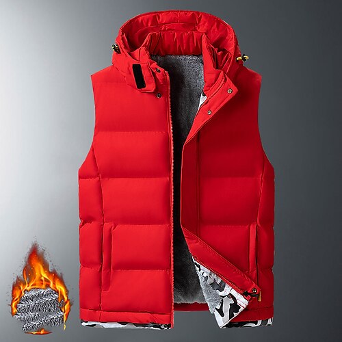 Men's Vest Warm Daily Wear Vacation Going out Zipper Hooded Daily Casual Jacket Outerwear Solid Color Zipper Pocket Ash Ruby Red Black
Men's Vest Warm Daily Wear Vacation Going out Zipper Hooded Daily Casual Jacket Outerwear Solid Color Zipper Pocket Ash Ruby Red Black