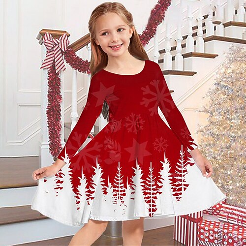 Kids Girls' Christmas Dress Christmas Tree Casual Dress Above Knee Dress Christmas Gifts Crewneck Long Sleeve Adorable Dress 2-13 Years Winter Red
Kids Girls' Christmas Dress Christmas Tree Casual Dress Above Knee Dress Christmas Gifts Crewneck Long Sleeve Adorable Dress 2-13 Years Winter Red