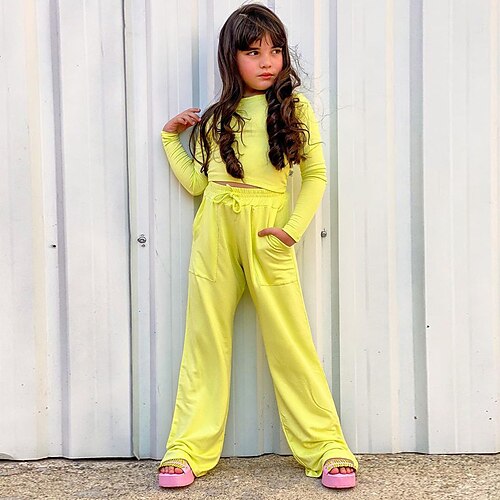 2 Pieces Toddler Girls' Solid Color Pants Suit Set Long Sleeve Active Outdoor 3-7 Years Winter Yellow
2 Pieces Toddler Girls' Solid Color Pants Suit Set Long Sleeve Active Outdoor 3-7 Years Winter Yellow
