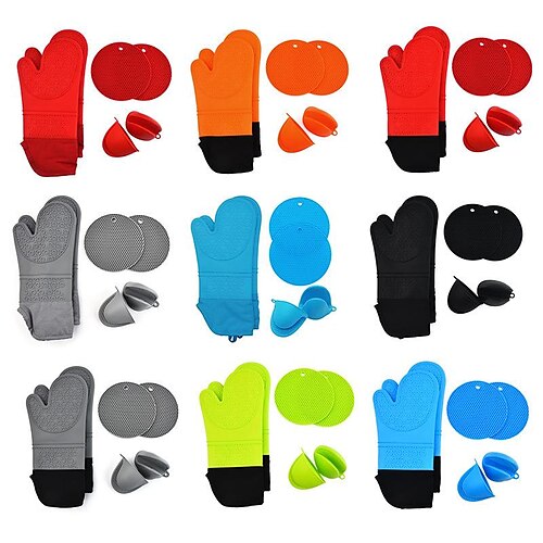 6-teiliges Set Küchen-Mikrowellen-Handschuhe Ofenhandschuhe Isolierkissen Silikon-Isolierhandschuhe-Set
6-teiliges Set Küchen-Mikrowellen-Handschuhe Ofenhandschuhe Isolierkissen Silikon-Isolierhandschuhe-Set