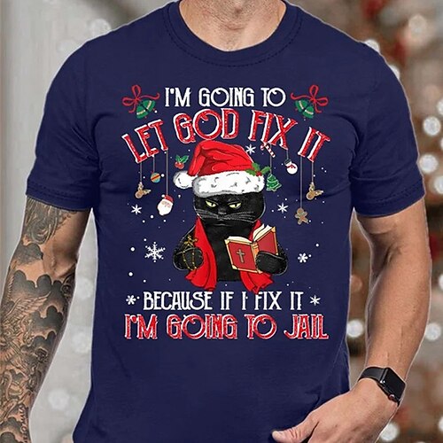 Men's T shirt Tee Christmas t shirts Cat Letter Graphic Prints Crew Neck Army Green Dark Gray Red Navy Blue Light Blue Hot Stamping Christmas Street Short Sleeve Print Clothing Apparel Fashion
Men's T shirt Tee Christmas t shirts Cat Letter Graphic Prints Crew Neck Army Green Dark Gray Red Navy Blue Light Blue Hot Stamping Christmas Street Short Sleeve Print Clothing Apparel Fashion