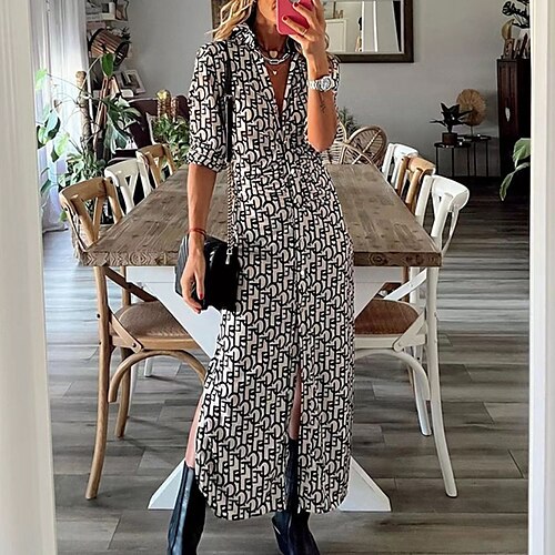 Women's Casual Dress Shirt Dress Midi Dress Black Half Sleeve Graphic Button Winter Fall Spring Shirt Collar Fashion Daily 2022 S M L XL 2XL 3XL
Women's Casual Dress Shirt Dress Midi Dress Black Half Sleeve Graphic Button Winter Fall Spring Shirt Collar Fashion Daily 2022 S M L XL 2XL 3XL