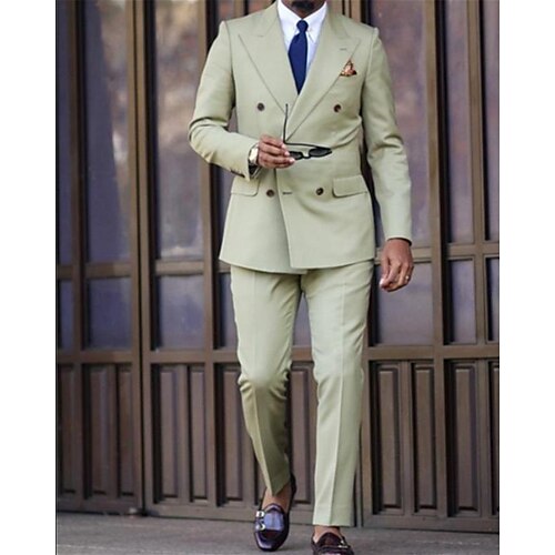 Sage Men's Wedding Suits 2 Piece Solid Colored Standard Fit Double Breasted Six-buttons 2022
Sage Men's Wedding Suits 2 Piece Solid Colored Standard Fit Double Breasted Six-buttons 2022