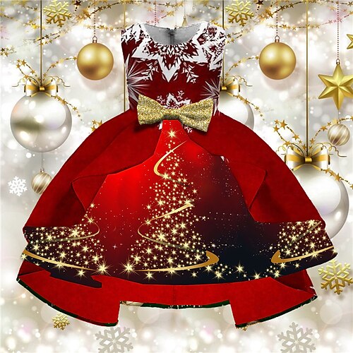 Kids Girls' Christmas Dress Snowflake Swing Dress Knee-length Dress Christmas Gifts Ruffle Crew Neck Sleeveless Elegant Dress 3-10 Years Winter Wine
Kids Girls' Christmas Dress Snowflake Swing Dress Knee-length Dress Christmas Gifts Ruffle Crew Neck Sleeveless Elegant Dress 3-10 Years Winter Wine