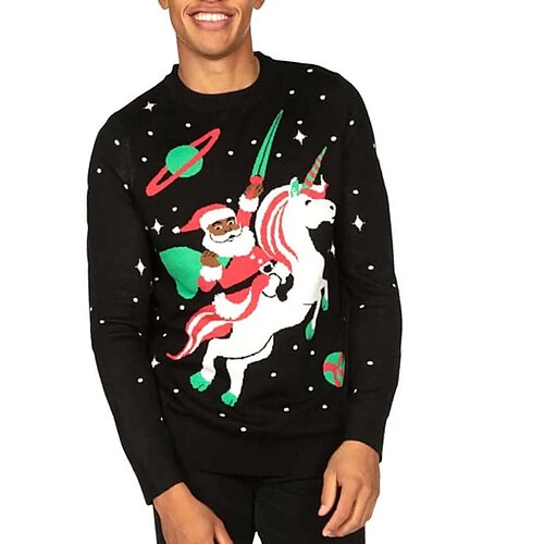 Men's Sweater Ugly Christmas Sweater Pullover Sweater Jumper Ribbed Knit Cropped Knitted Ugly Christmas Crew Neck Keep Warm Modern Contemporary Christmas Work Clothing Apparel Fall & Winter Black S M
Men's Sweater Ugly Christmas Sweater Pullover Sweater Jumper Ribbed Knit Cropped Knitted Ugly Christmas Crew Neck Keep Warm Modern Contemporary Christmas Work Clothing Apparel Fall & Winter Black S M
