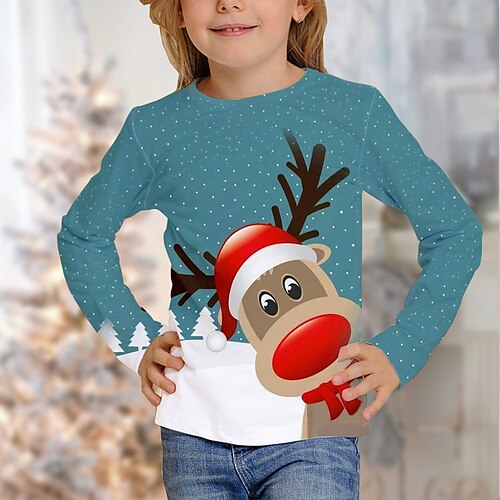 Kids Girls' Ugly Christmas T shirt Animal Christmas Gifts 3D Printing Long Sleeve Crewneck Cute 7-13 Years Winter Blue
Kids Girls' Ugly Christmas T shirt Animal Christmas Gifts 3D Printing Long Sleeve Crewneck Cute 7-13 Years Winter Blue