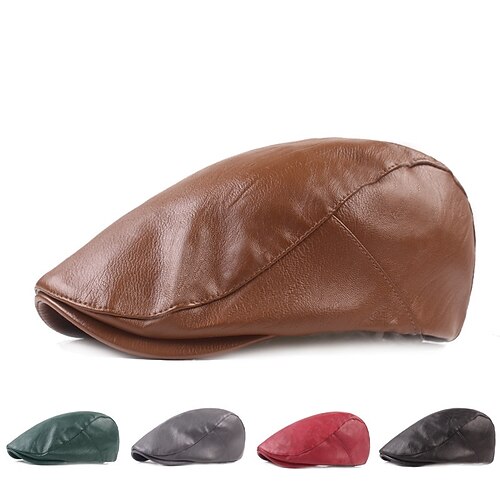 High Quality Men Berets PU Leather British Vintage Flat Peaked Caps Gatsby Male Solid Gray Black Spring Autumn Winter Adjustable Driver Hats
High Quality Men Berets PU Leather British Vintage Flat Peaked Caps Gatsby Male Solid Gray Black Spring Autumn Winter Adjustable Driver Hats