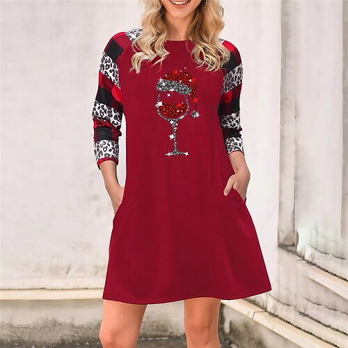 Women's Christmas Casual Dress T Shirt Dress Tee Dress Mini Dress Black Wine Gray Long Sleeve Leopard Pocket Winter Fall Autumn Crew Neck Casual Outdoor Daily 2022 S M L XL XXL 3XL 4XL
Women's Christmas Casual Dress T Shirt Dress Tee Dress Mini Dress Black Wine Gray Long Sleeve Leopard Pocket Winter Fall Autumn Crew Neck Casual Outdoor Daily 2022 S M L XL XXL 3XL 4XL