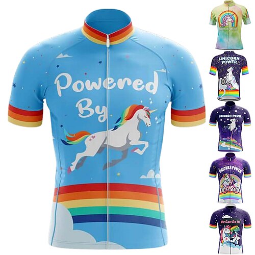 21Grams Men's Cycling Jersey Short Sleeve Bike Jersey Top with 3 Rear Pockets Mountain Bike MTB Road Bike Cycling Breathable Quick Dry Moisture Wicking Soft Navy Green Purple Rainbow Unicorn Spandex
21Grams Men's Cycling Jersey Short Sleeve Bike Jersey Top with 3 Rear Pockets Mountain Bike MTB Road Bike Cycling Breathable Quick Dry Moisture Wicking Soft Navy Green Purple Rainbow Unicorn Spandex