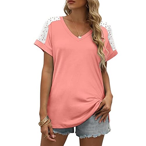 Women's T shirt Tee Green Black Pink Color Block Patchwork Cut Out Short Sleeve Daily Weekend Basic V Neck Regular S
Women's T shirt Tee Green Black Pink Color Block Patchwork Cut Out Short Sleeve Daily Weekend Basic V Neck Regular S