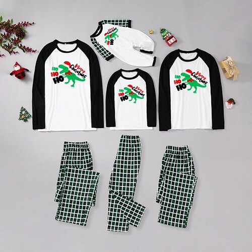 Christmas Pajamas Family Letter Dinosaur Home Black Long Sleeve Basic Matching Outfits
Christmas Pajamas Family Letter Dinosaur Home Black Long Sleeve Basic Matching Outfits