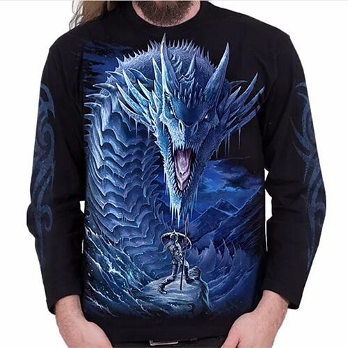 Homme T shirt Tee Animal Dragon Imprimés Photos Col Ras du Cou Bleu 3D effet Extérieur Plein Air manche longue Imprimer Vêtement Tenue basique Rétro Vintage Sportif Design
Homme T shirt Tee Animal Dragon Imprimés Photos Col Ras du Cou Bleu 3D effet Extérieur Plein Air manche longue Imprimer Vêtement Tenue basique Rétro Vintage Sportif Design