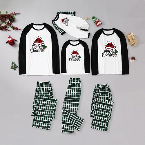 Christmas Pajamas Family Plaid Letter Home White Long Sleeve Basic Matching Outfits
Christmas Pajamas Family Plaid Letter Home White Long Sleeve Basic Matching Outfits