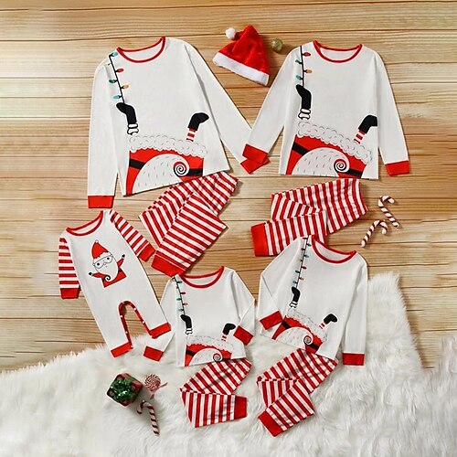 Christmas Pajamas Family Set Ugly Santa Claus Striped Home White Long Sleeve Mom Dad and Me Daily Matching Outfits
Christmas Pajamas Family Set Ugly Santa Claus Striped Home White Long Sleeve Mom Dad and Me Daily Matching Outfits