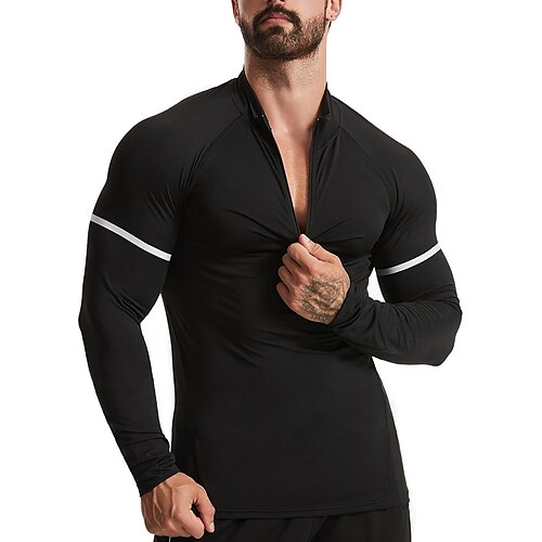 Men's Workout Shirt Running Shirt Half Zip Long Sleeve Top Athletic Athleisure Winter Thermal Warm Breathable Quick Dry Running Jogging Training Sportswear Activewear Solid Colored Black
Men's Workout Shirt Running Shirt Half Zip Long Sleeve Top Athletic Athleisure Winter Thermal Warm Breathable Quick Dry Running Jogging Training Sportswear Activewear Solid Colored Black