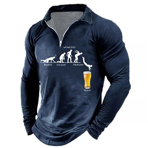 Men's Polo Shirt Golf Shirt Letter Graphic Prints Beer Turndown Green Black Blue Gray 3D Print Outdoor Street Long Sleeve Zipper Print Clothing Apparel Fashion Designer Casual Soft
Men's Polo Shirt Golf Shirt Letter Graphic Prints Beer Turndown Green Black Blue Gray 3D Print Outdoor Street Long Sleeve Zipper Print Clothing Apparel Fashion Designer Casual Soft