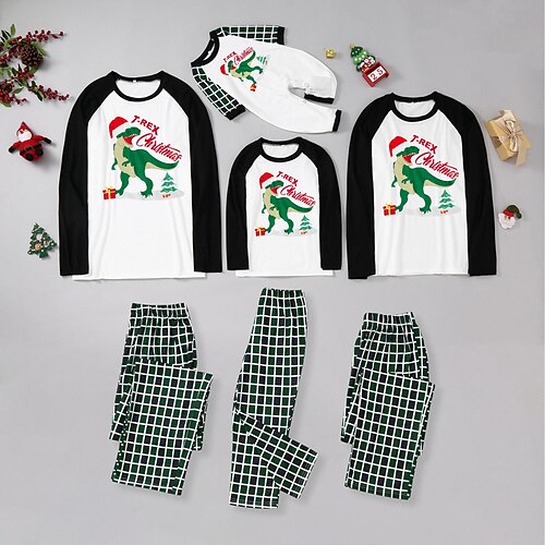 Christmas Pajamas Family Plaid Letter Dinosaur Home Green Long Sleeve Basic Matching Outfits
Christmas Pajamas Family Plaid Letter Dinosaur Home Green Long Sleeve Basic Matching Outfits