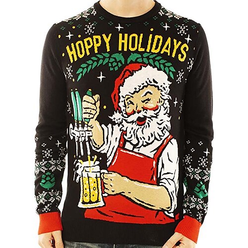 Men's Sweater Ugly Christmas Sweater Pullover Sweater Jumper Ribbed Knit Cropped Knitted Letter Crew Neck Keep Warm Modern Contemporary Christmas Work Clothing Apparel Fall & Winter Black S M L
Men's Sweater Ugly Christmas Sweater Pullover Sweater Jumper Ribbed Knit Cropped Knitted Letter Crew Neck Keep Warm Modern Contemporary Christmas Work Clothing Apparel Fall & Winter Black S M L