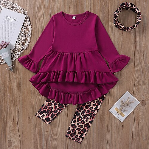 2 Pieces Toddler Girls' Solid Color Clothing Set Set Long Sleeve Fashion Outdoor 3-7 Years Winter Rose Red
2 Pieces Toddler Girls' Solid Color Clothing Set Set Long Sleeve Fashion Outdoor 3-7 Years Winter Rose Red